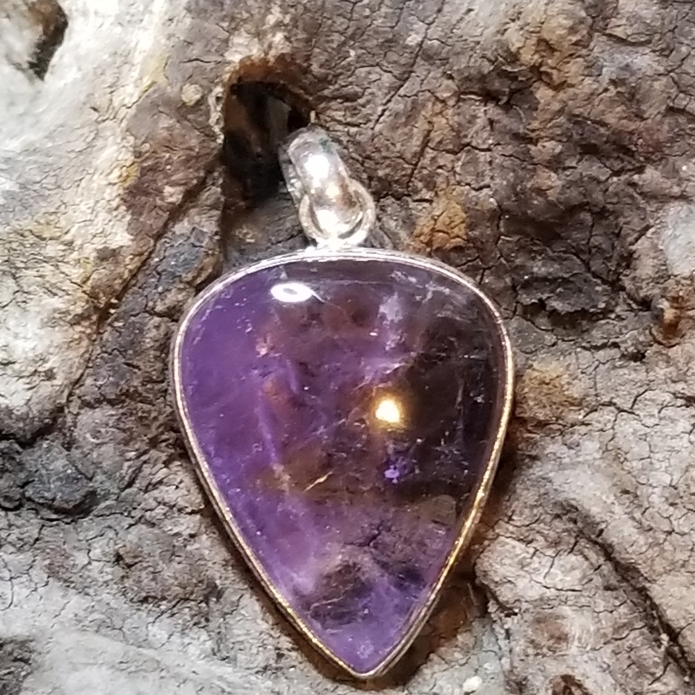 Silver Plated Amethyst Pendant